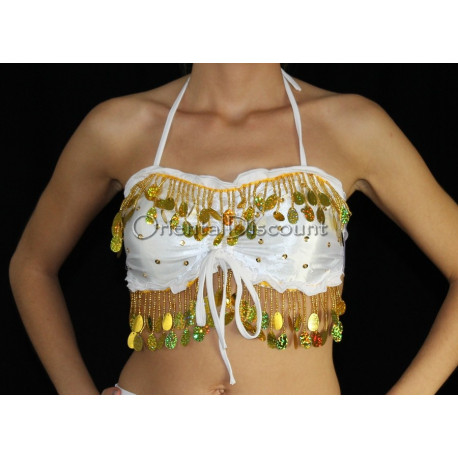 Top dos nu satin de danse orientale