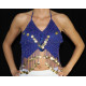Haut papillon de danse orientale bleu roy 