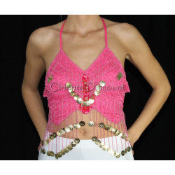 Haut papillon de danse orientale fushia