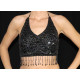 Top pailleté de danse orientale noir