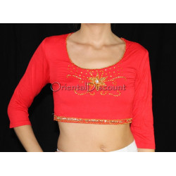 Choli de danse orientale rouge