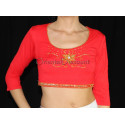 Choli de danse orientale rouge