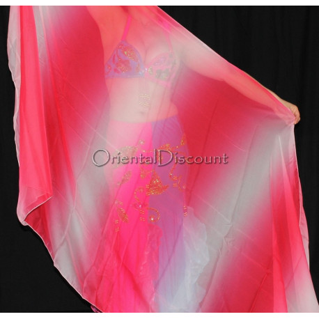 Voile rectangulaire de danse orientale rose
