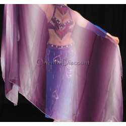Voile rectangulaire de danse orientale violet