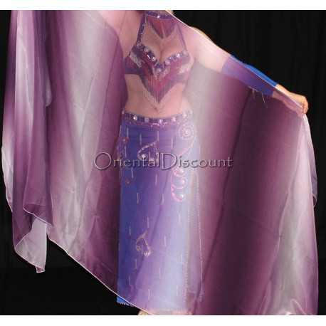 Voile rectangulaire de danse orientale violet