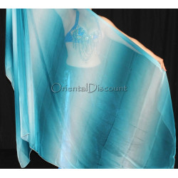 Voile rectangulaire de danse orientale indigo