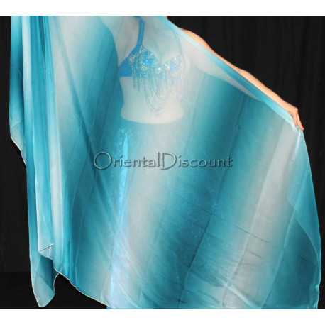 Voile rectangulaire de danse orientale indigo