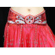 Ceinture satin de danse orientale rouge