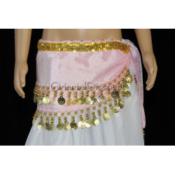 Ceinture enfant de danse orientale rose clair