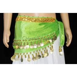 Ceinture enfant de danse orientale vert