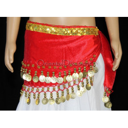 Ceinture enfant de danse orientale rouge