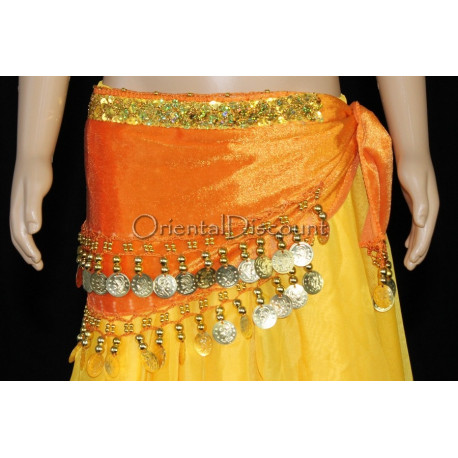 Ceinture enfant de danse orientale orange