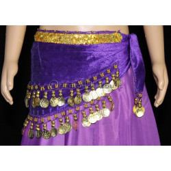 Ceinture enfant de danse orientale violet