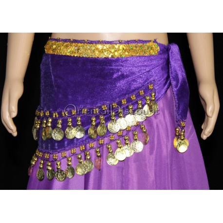 Ceinture enfant de danse orientale violet
