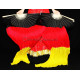 Eventail de danse orientale noir rouge jaune