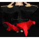 Eventail de danse orientale noir rouge
