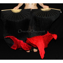 Eventail de danse orientale noir rouge
