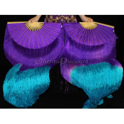 Eventail de danse orientale violet turquoise