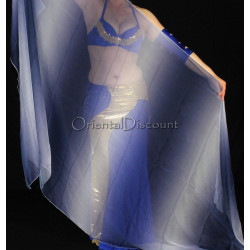Voile rectangulaire de danse orientale bleu