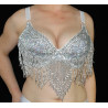 Soutien gorge de danse orientale argent bonnet D