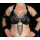 Soutien gorge satin de danse orientale noir