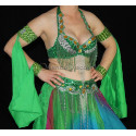 Manchons voilés de danse orientale vert