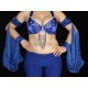 Manchons voilés de danse orientale bleu roy