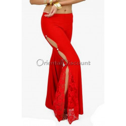 Pantalon de cours de danse orientale rouge