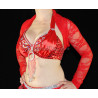 Boléro de danse orientale dentelle rouge
