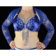 Boléro de danse orientale dentelle bleu roy