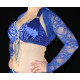 Boléro de danse orientale dentelle bleu roy