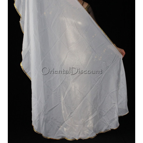 Voile demi lune de danse orientale blanc