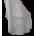 Voile demi lune de danse orientale blanc doré 