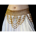 Ceinture élastique dorée de danse orientale