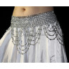 Ceinture de danse orientale élastique argent