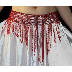 Ceinture élastique de danse orientale rouge