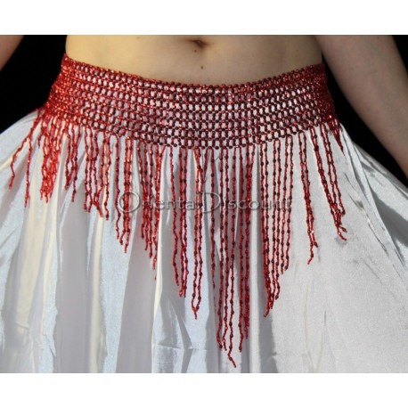 Ceinture élastique de danse orientale rouge