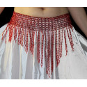 Ceinture élastique de danse orientale rouge