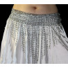 Ceinture élastique argentée de danse orientale