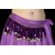 Ceinture de danse orientale violet pastilles et sequins dorés