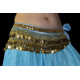 Ceinture velours turquoise doré