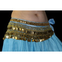 Ceinture velours turquoise doré