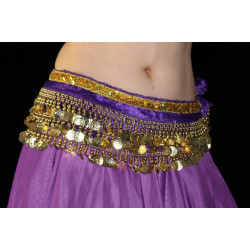 Ceinture velours violet doré
