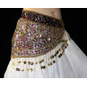 Ceinture de danse orientale pastilles et sequins 