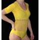 Body justaucorps de danse orientale jaune