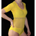 Body justaucorps de danse orientale jaune