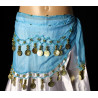 Ceinture de danse orientale enfant turquoise