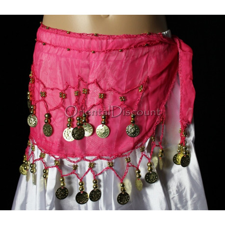 Ceinture de danse orientale enfant fuschia
