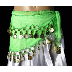 Ceinture de danse orientale enfant vert pomme