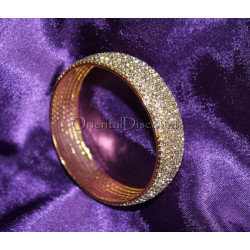 Bracelet strass rond doré